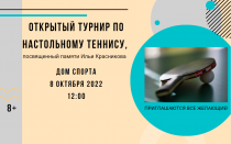 Открытый турнир по настольному теннису «Открытие сезона МО Светогорское городское поселение»